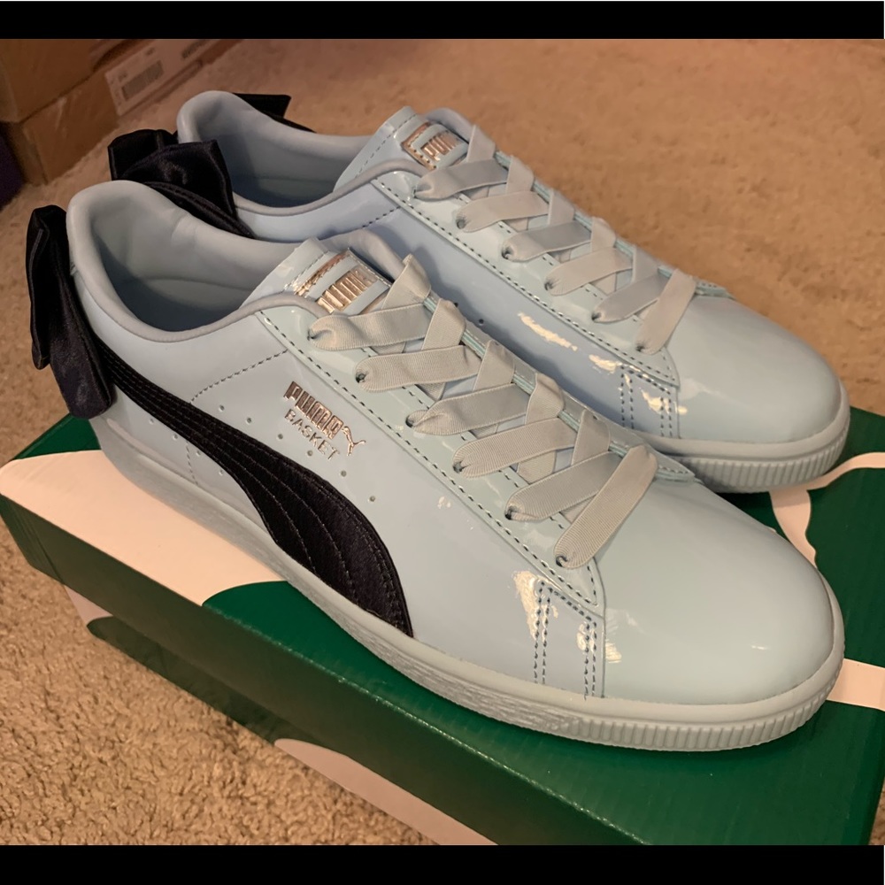 NEW Puma blue sneakers with Ribbons Woman7.5 Eu38
